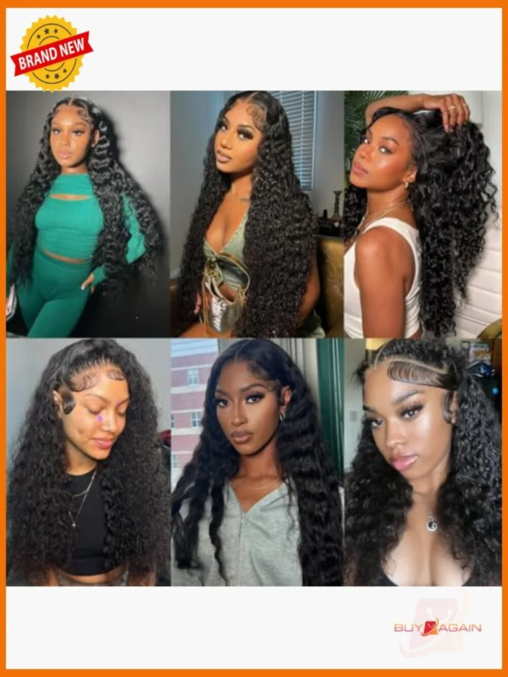 200% Density Human Hair Deep Wave Lace Front Wig 13x6 Pre Plucked